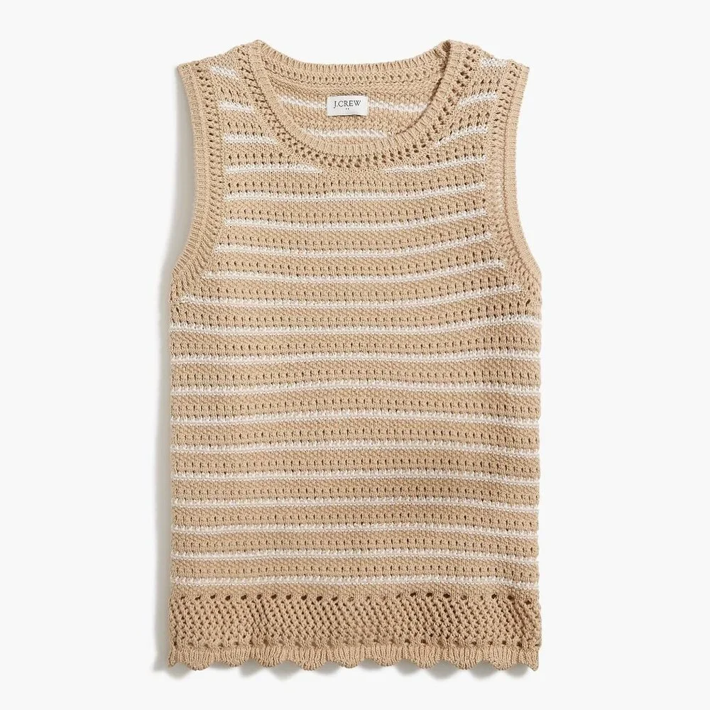 NWT J.Crew Factory Striped Crochet Sweater-tank - Picture 4 of 5